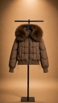 Chaqueta Puffer Premium Urban Luxe con Capucha de Pelo Natural
