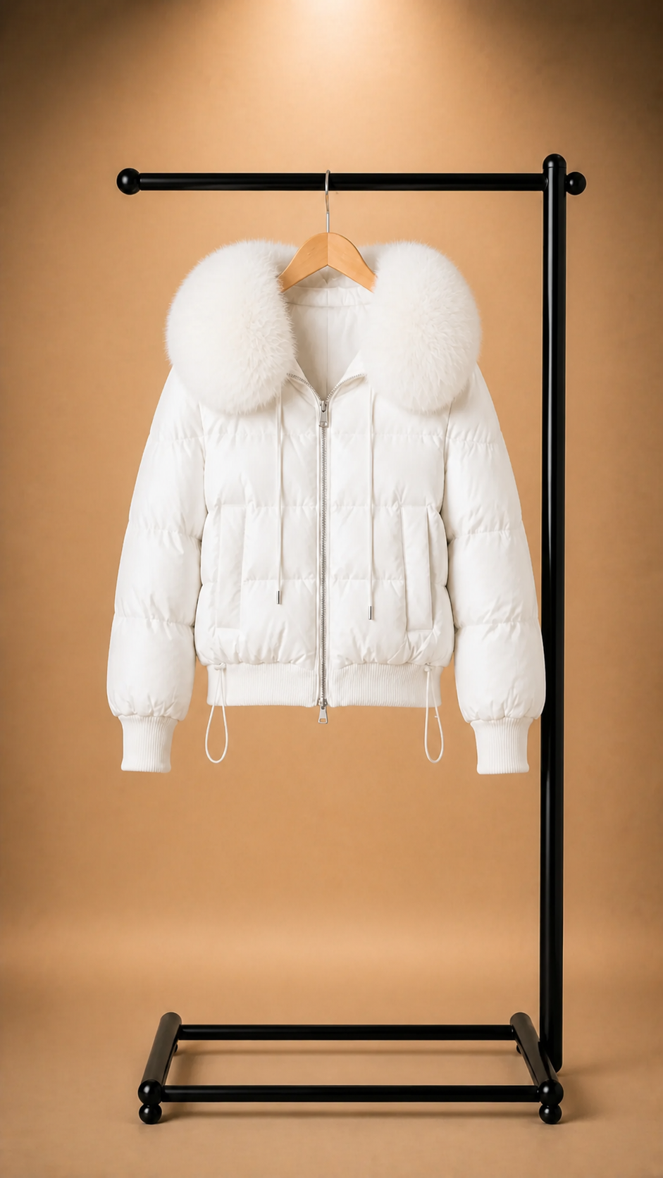Chaqueta Puffer Premium Urban Luxe con Capucha de Pelo Natural